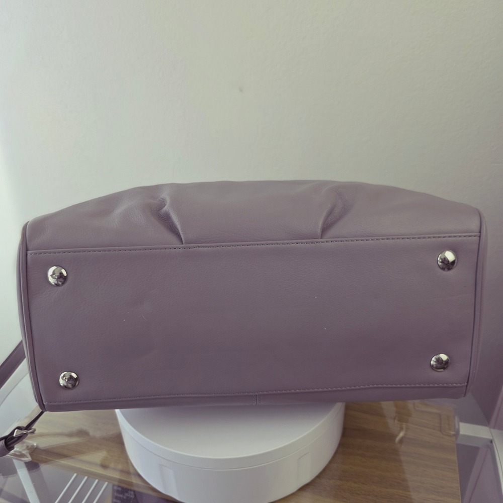 Coach Taylor East West Satchel Lavender Purple Leather Shoulder Bag - Picture 5 of 13